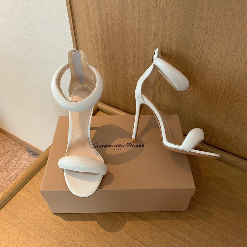 Gianvit Rossi Bijoux 105mm Leather High Heel Sandals White