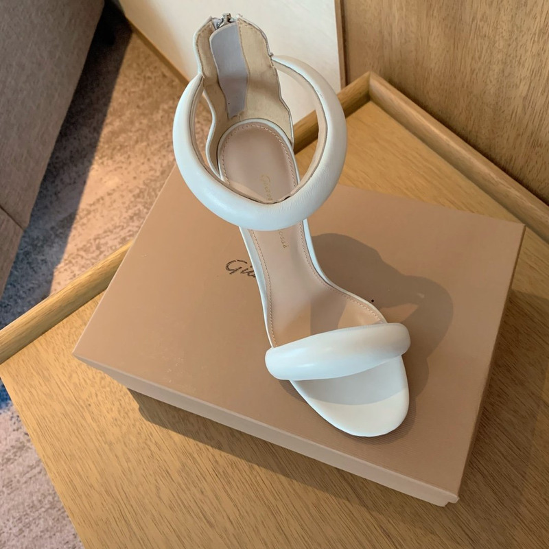 Gianvit Rossi Bijoux 105mm Leather High Heel Sandals White