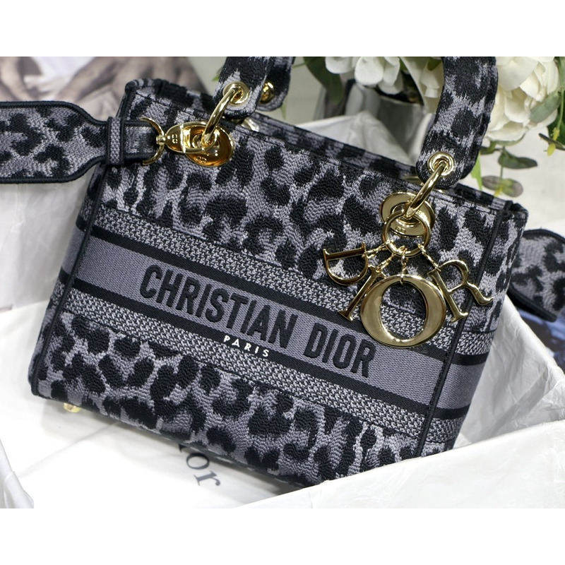 D*or lady d-lite bag gray mizza embroidery in gray