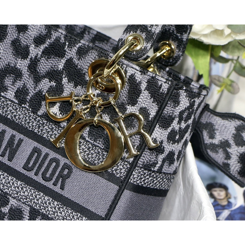 D*or lady d-lite bag gray mizza embroidery in gray