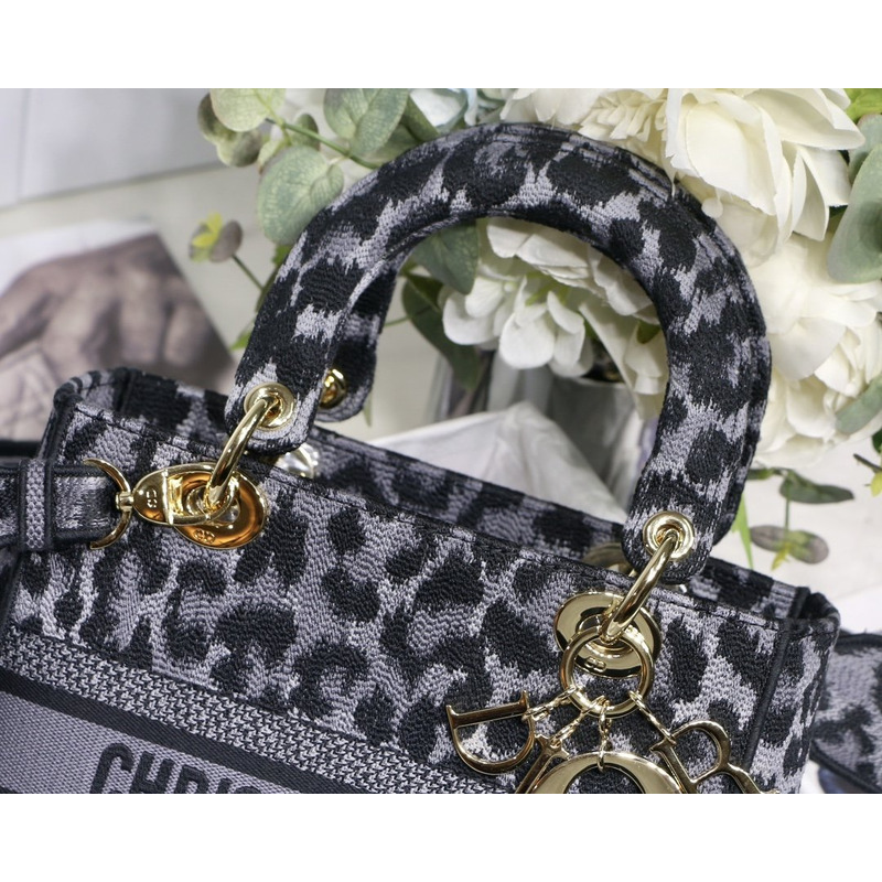 D*or lady d-lite bag gray mizza embroidery in gray