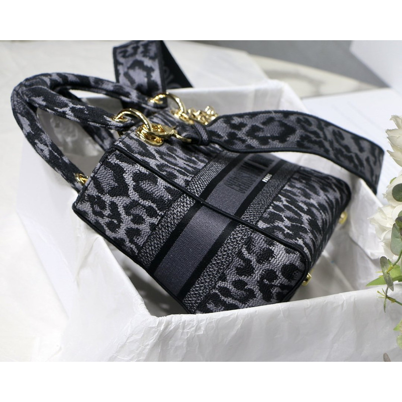 D*or lady d-lite bag gray mizza embroidery in gray