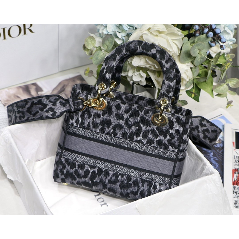 D*or lady d-lite bag gray mizza embroidery in gray