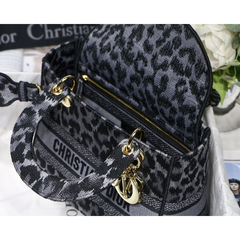 D*or lady d-lite bag gray mizza embroidery in gray