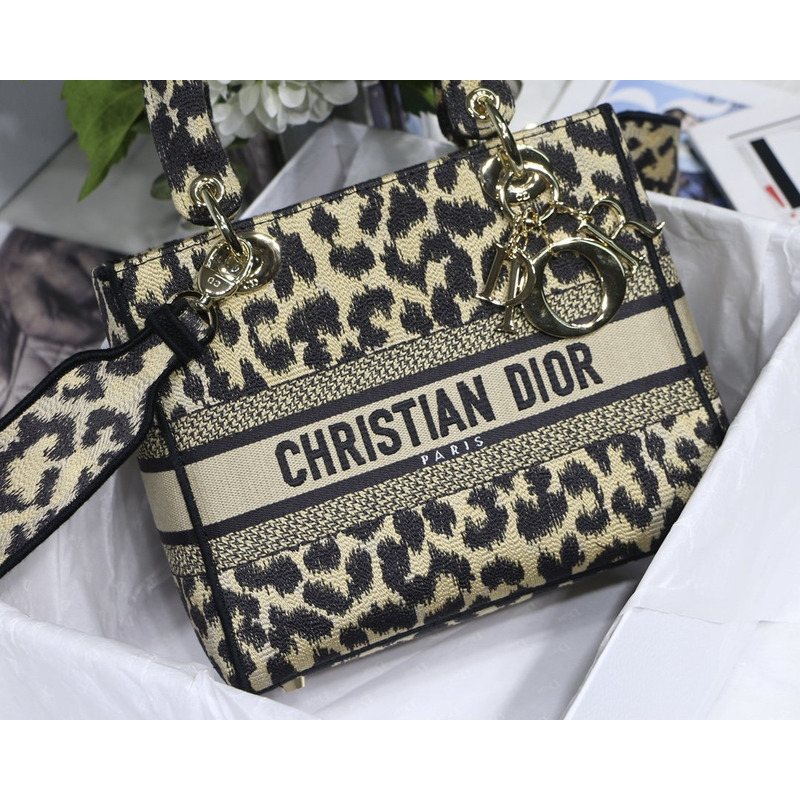 D*or lady d-lite bag multicolor mizza embroidery in beige