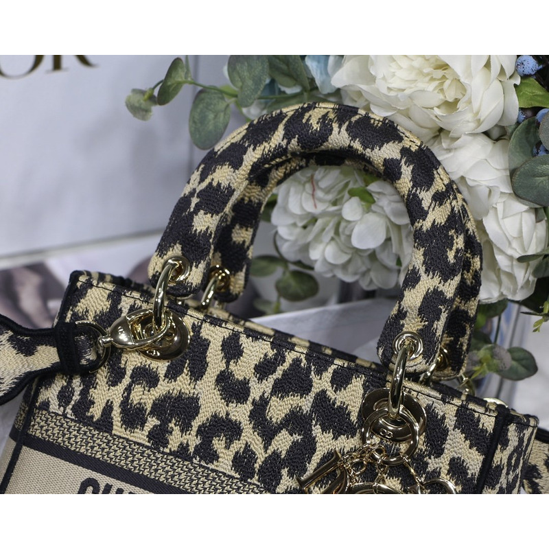 D*or lady d-lite bag multicolor mizza embroidery in beige