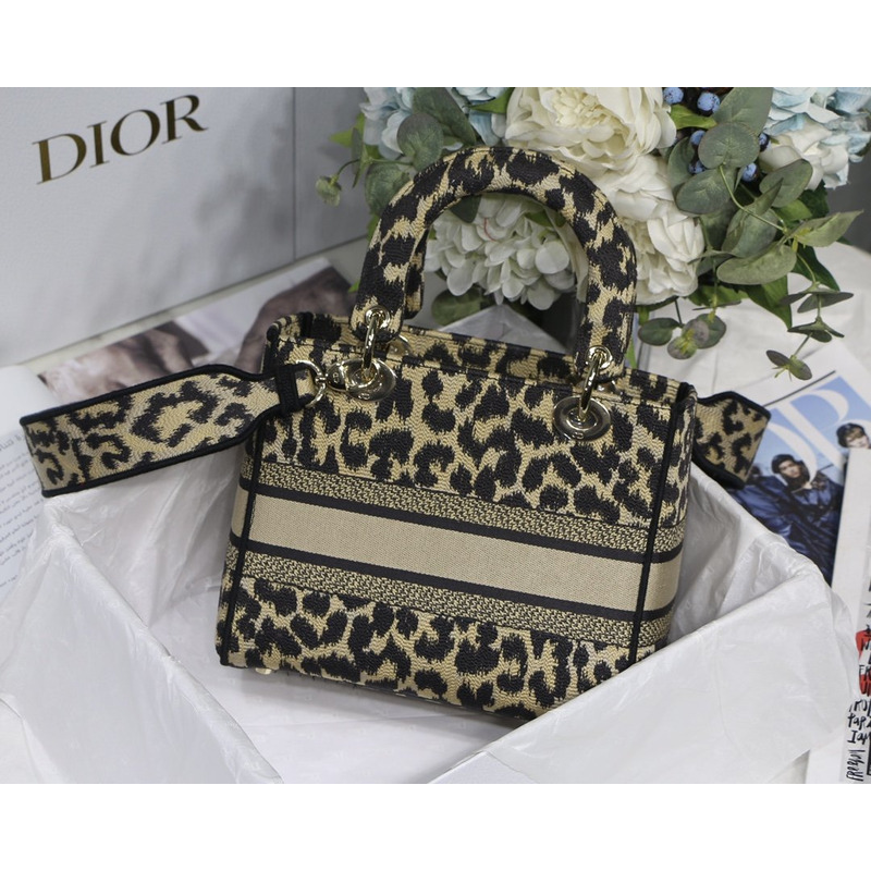 D*or lady d-lite bag multicolor mizza embroidery in beige