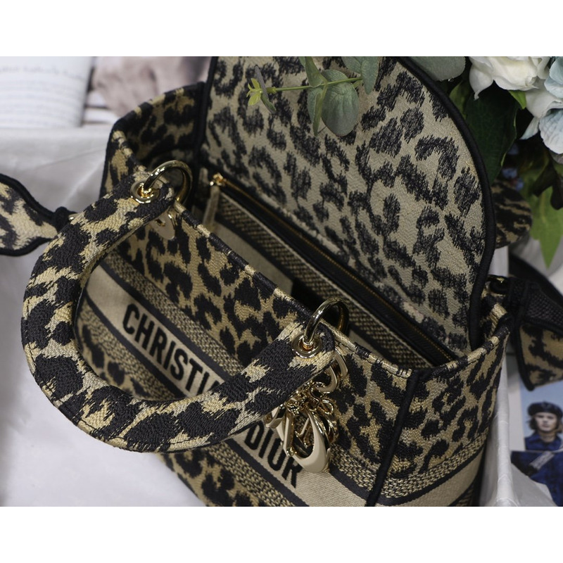 D*or lady d-lite bag multicolor mizza embroidery in beige