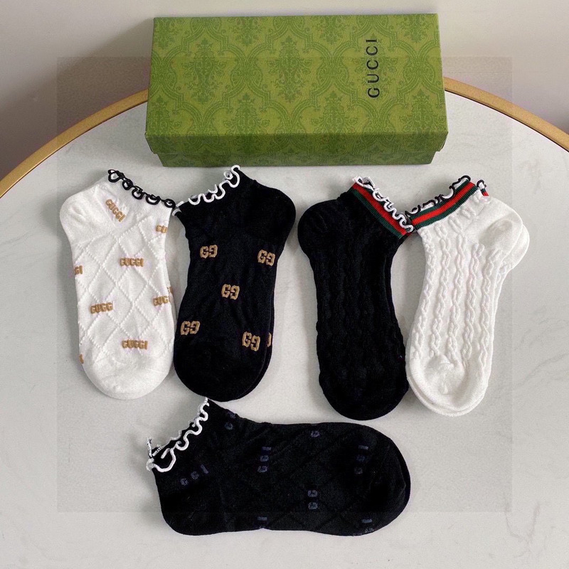 G*u*i gg cotton low cut socks (4-pair)