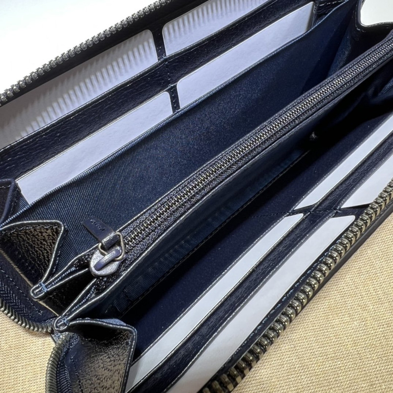 g*u*i ophidia gg zip around wallet beige and blue gg S*p*e canvas