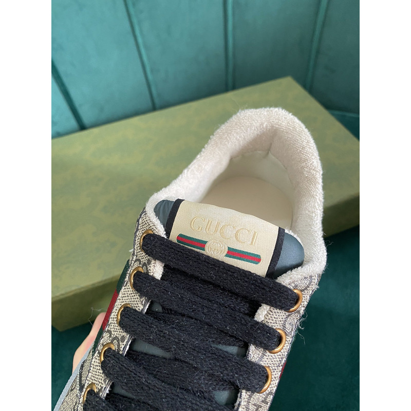 g*u*i screener gg sneaker beige and ebony gg S*p*e canvas