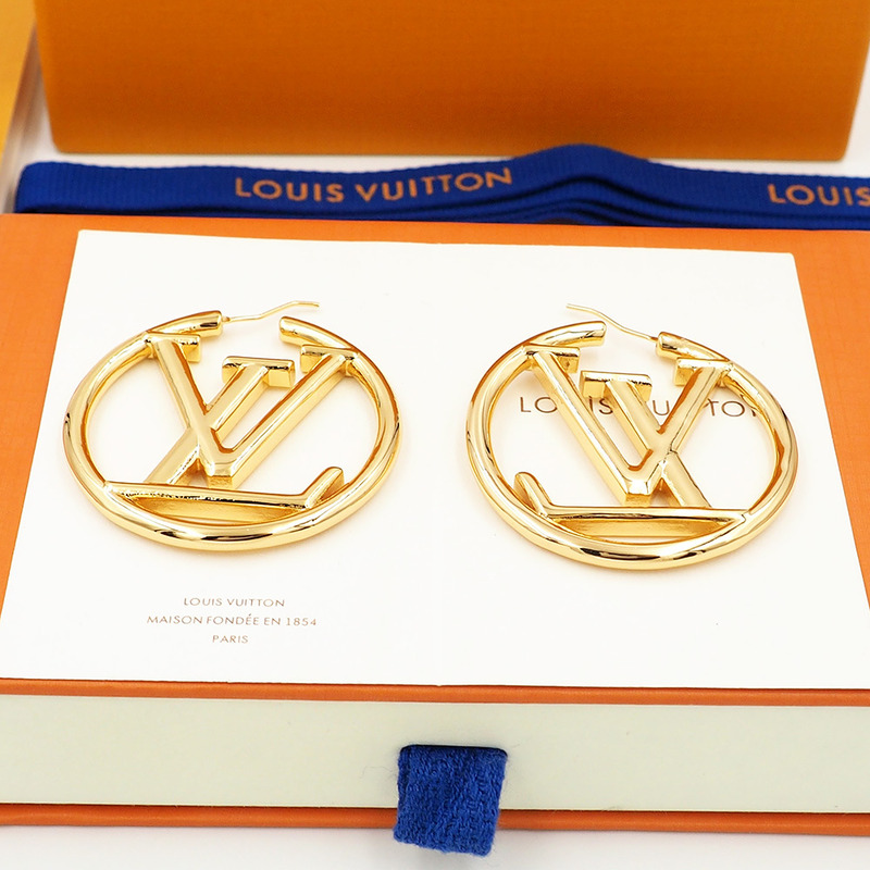 l**is V*t*n l**ise hoop earrings gold-colour