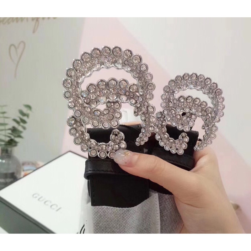 G*u*i leather belt with double g buckle