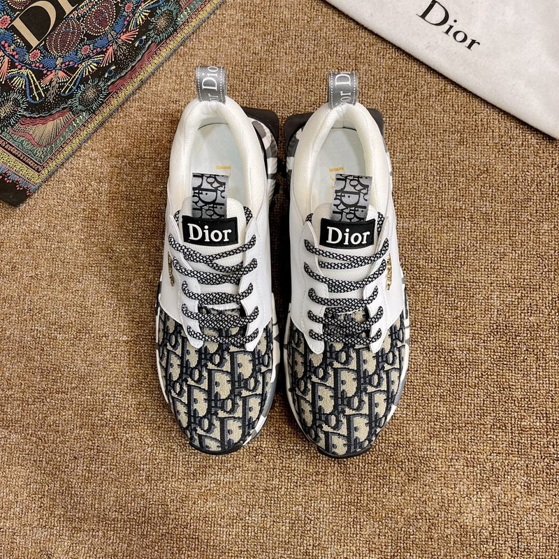 D*or daddy shoes leather printing white and oblique