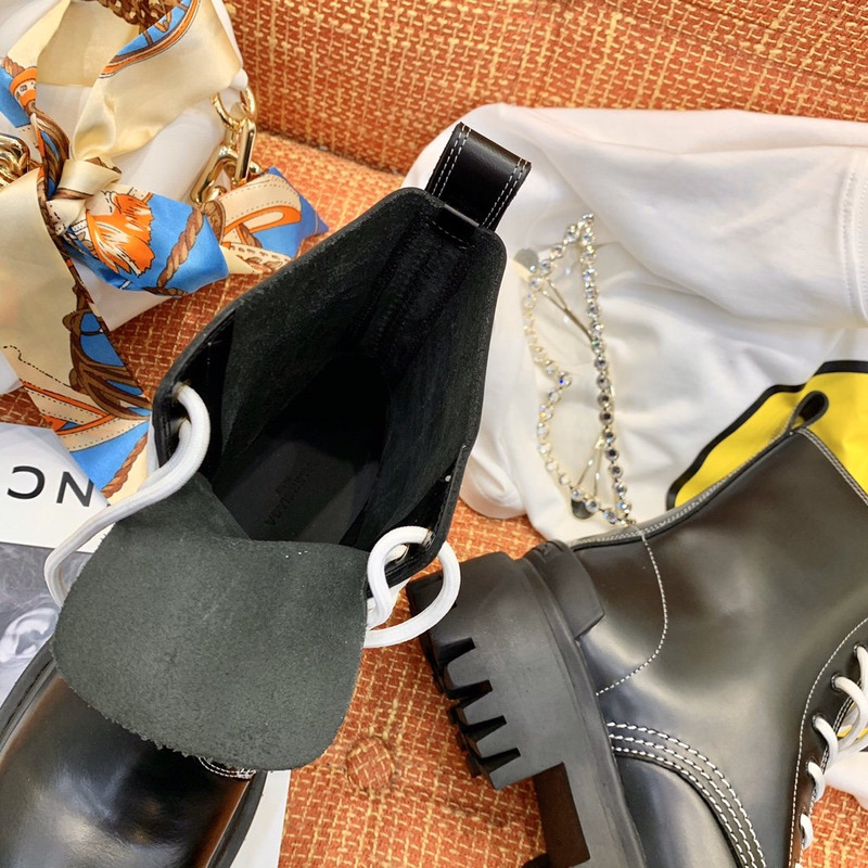 Ba*len*cia*ga wmns strike lace-up martin boots black/white