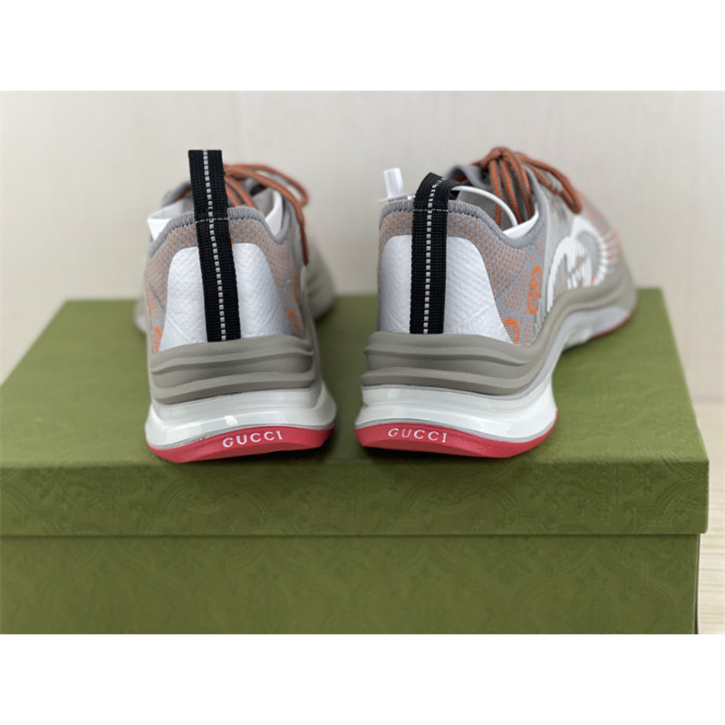 G*u*i run sneakers grey and orange