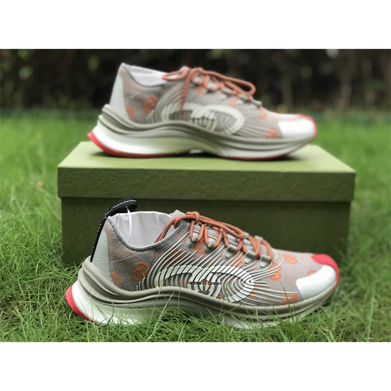 G*u*i run sneakers grey and orange