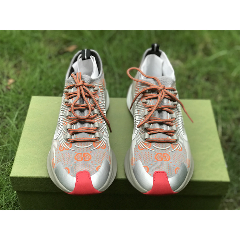 G*u*i run sneakers grey and orange