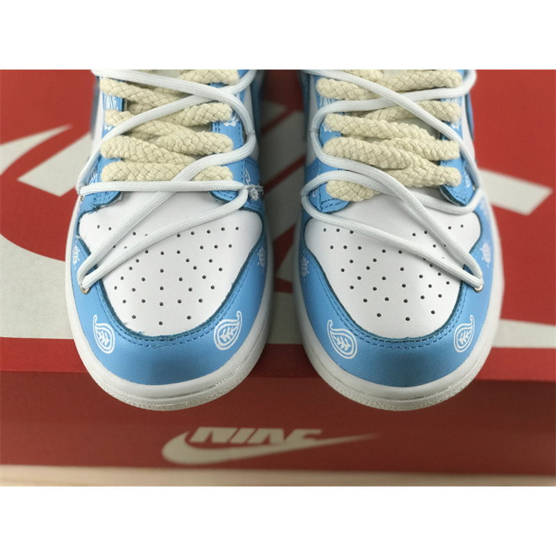 Nike Dunk Low Cashew Flower Sneaker Blue and White