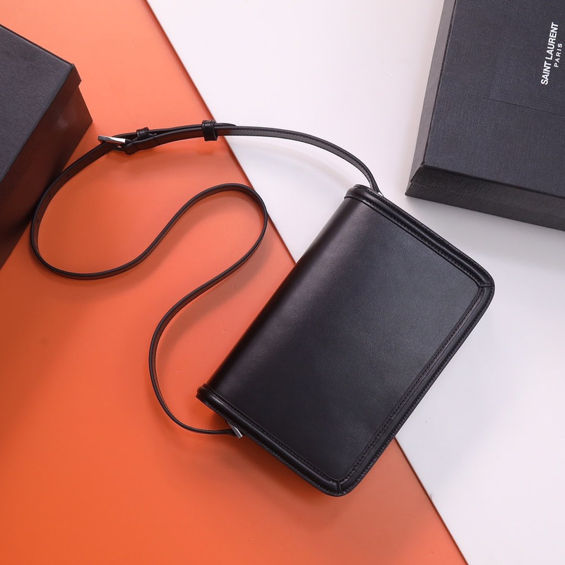 Saint Laurent Solferino Medium Leather Crossbody Bag Black