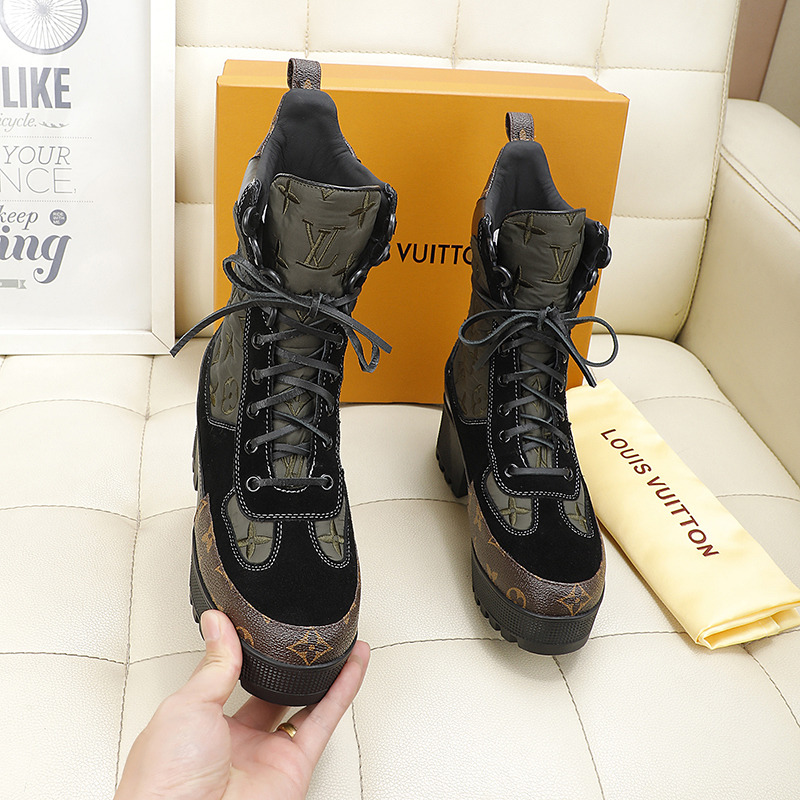 l**is V*t*n laureate platform desert boots khaki green