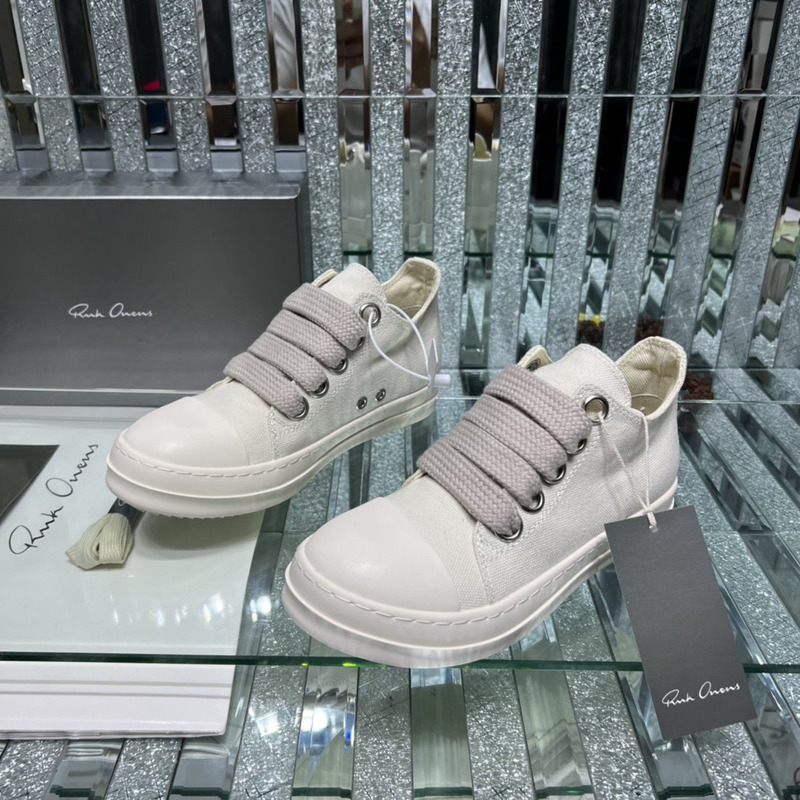 Rick Owens SS22 Fogachine Fatjace Jumbo Ramones Low Sneakers White