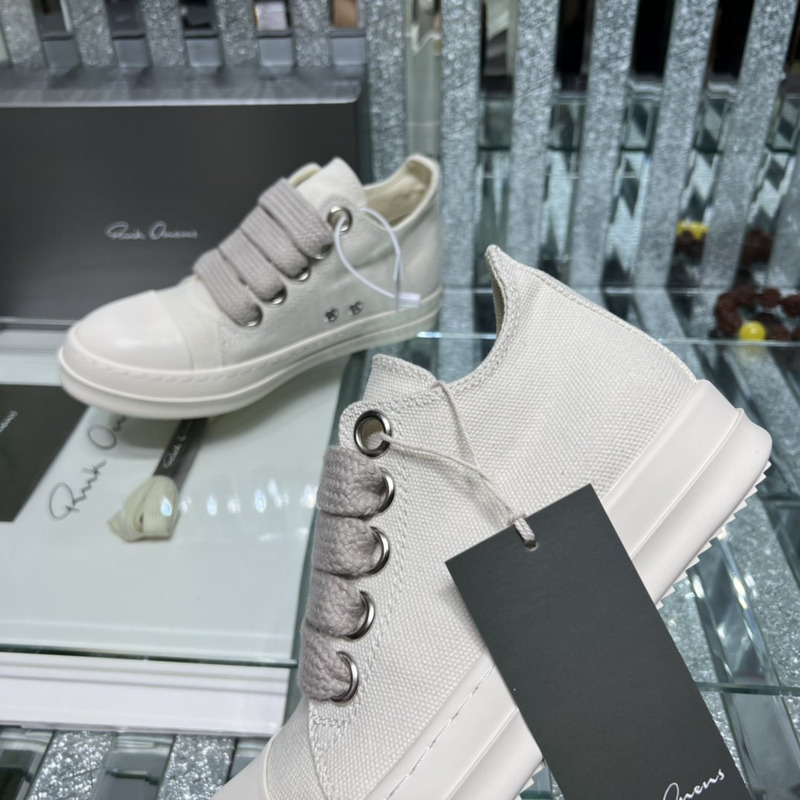 Rick Owens SS22 Fogachine Fatjace Jumbo Ramones Low Sneakers White