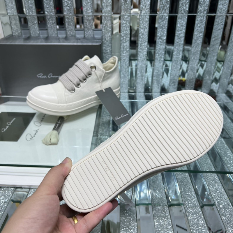 Rick Owens SS22 Fogachine Fatjace Jumbo Ramones Low Sneakers White