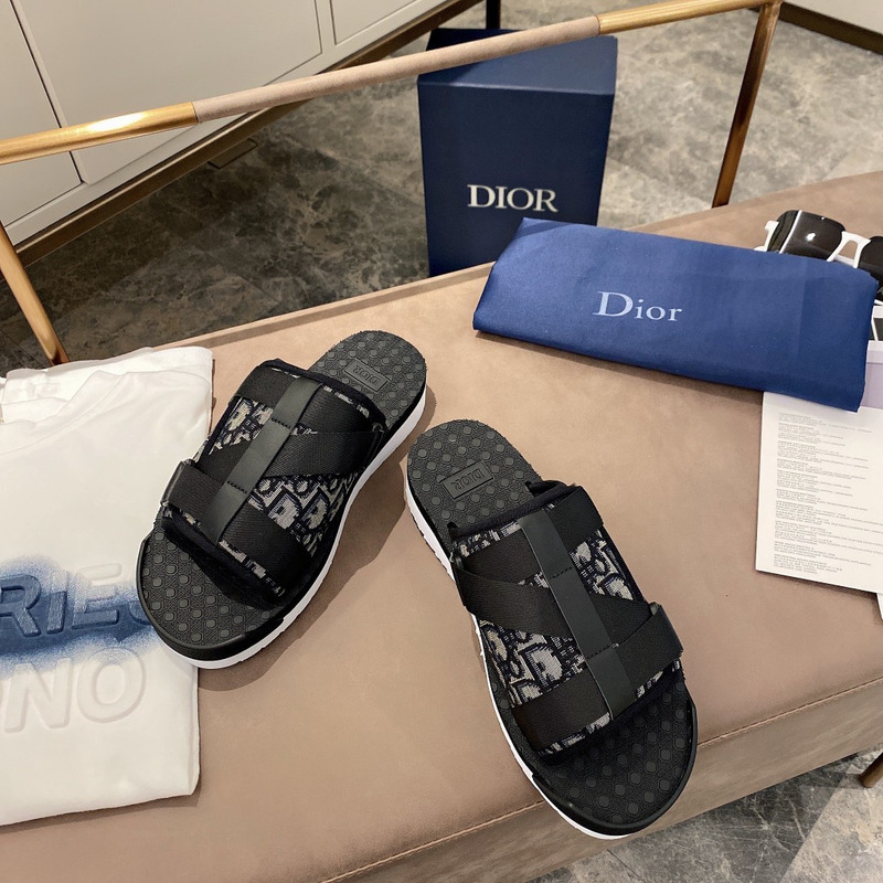 D*or alpha sandal beige and black D*or oblique jacquard