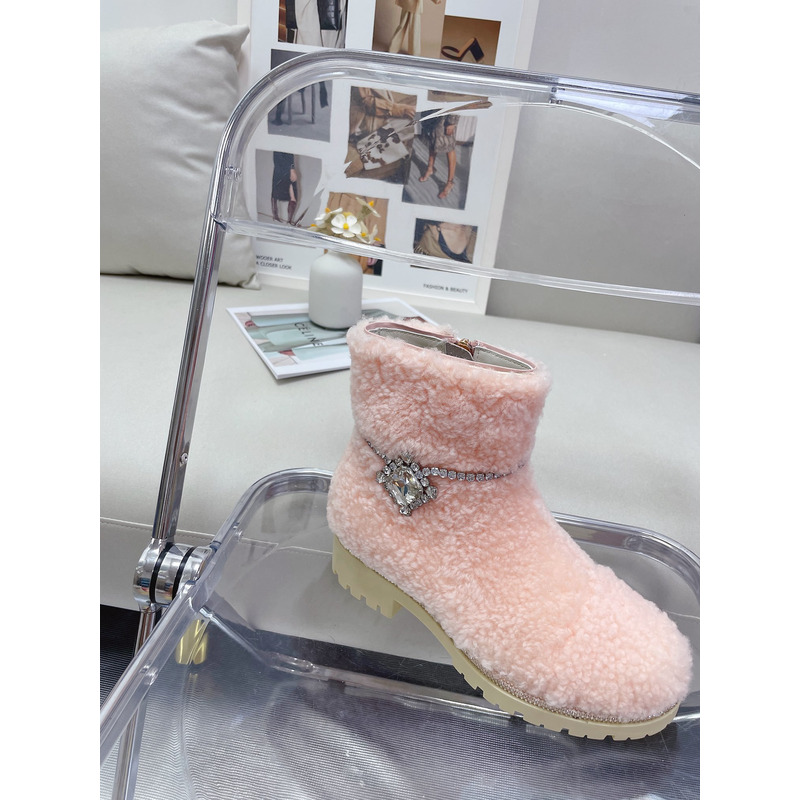 Rene Caovilla Shearing Boots Pink