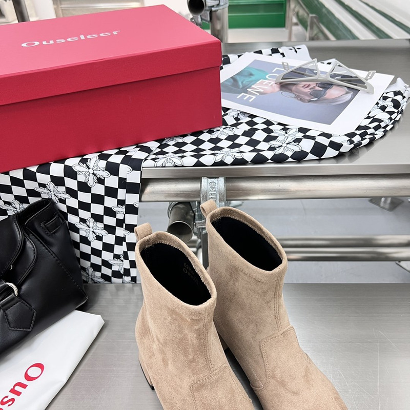 Ouseleer Slip-on Ankle Boots Beige