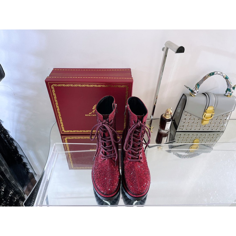 Rene Caovilla Bling Boots Red