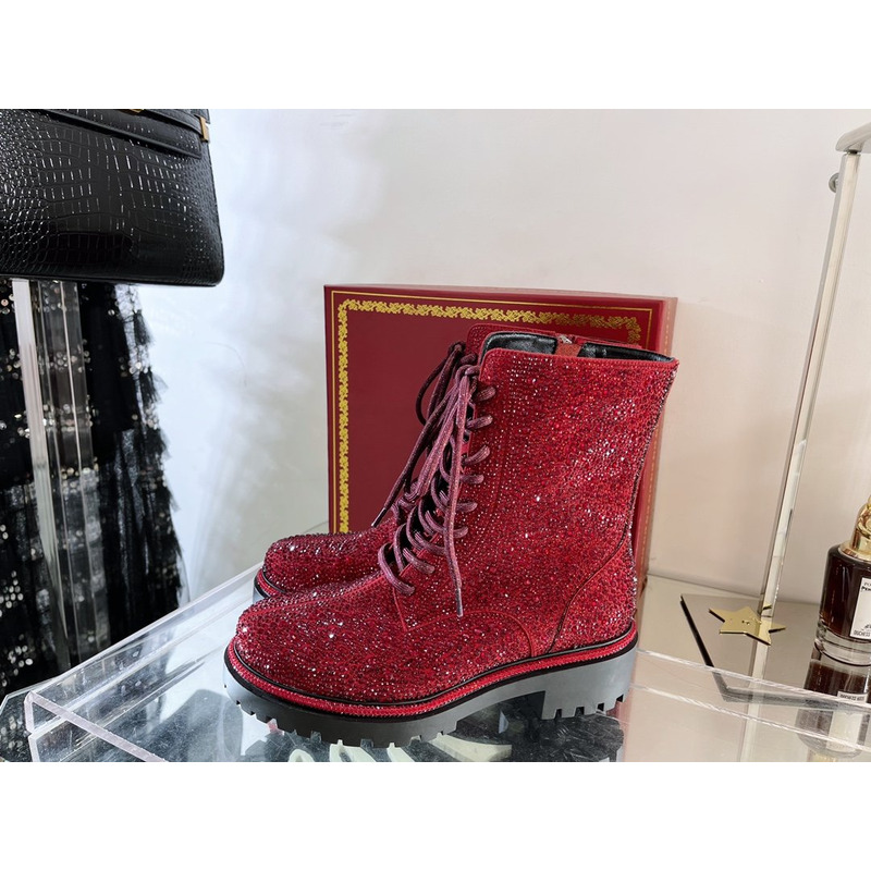 Rene Caovilla Bling Boots Red