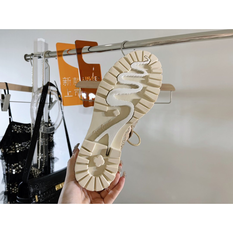 Rene Caovilla Bling Boots Beige