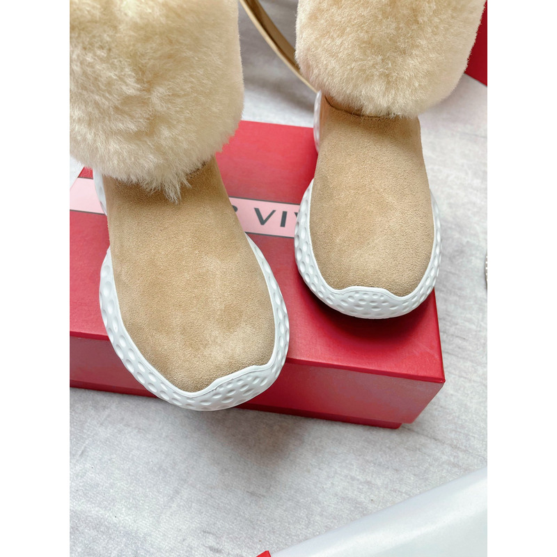 Roger Vivier Run Light Fur Ankle Boots in Suede