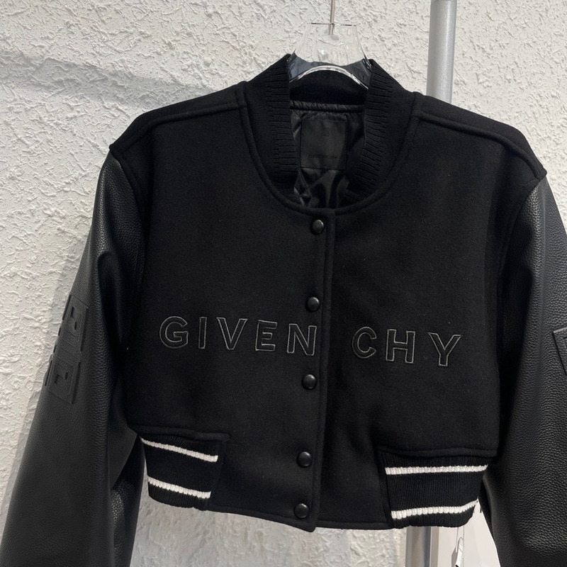Givenchy Cropped Bomber Jacket Black