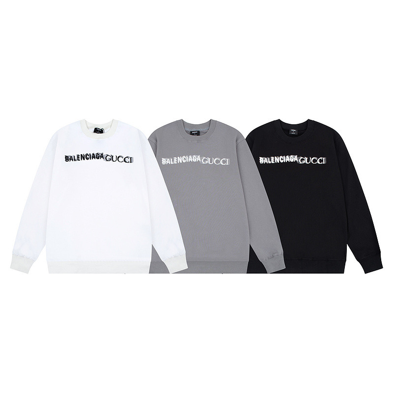 Ba*len*cia*ga x g*u*i sweatshirt white and black