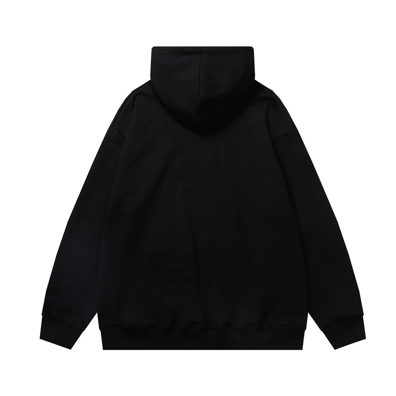 Ba*len*cia*ga bb white logo hoodie black