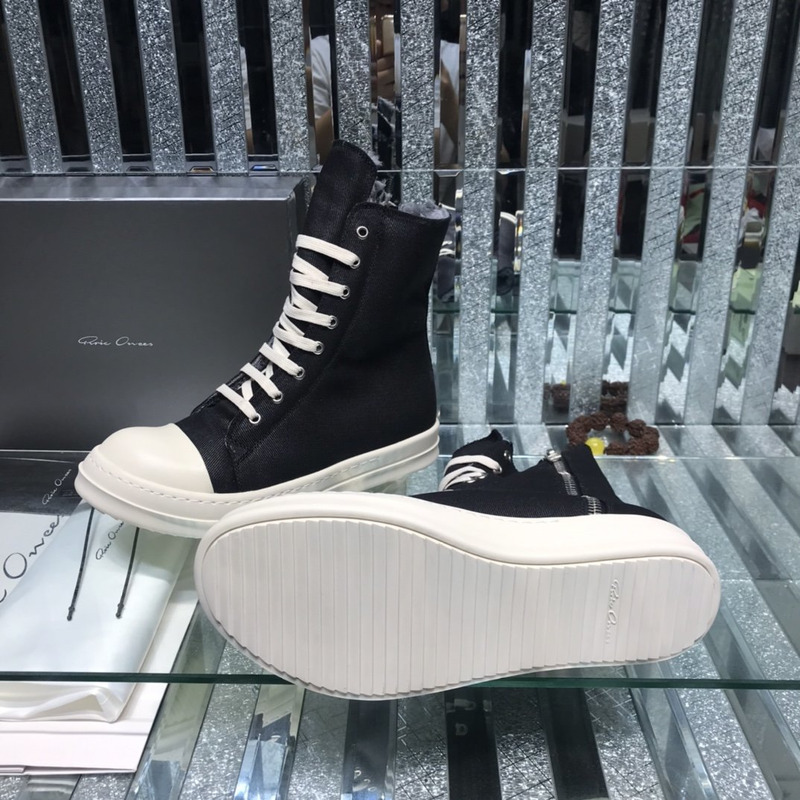 Rick Owens Drkshdw  Denim High Top Sneakers Black