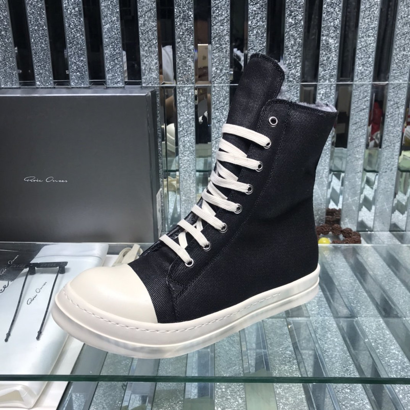 Rick Owens Drkshdw  Denim High Top Sneakers Black