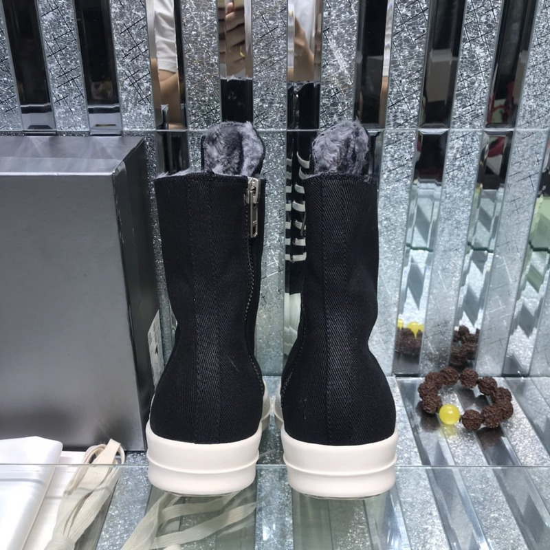 Rick Owens Drkshdw  Denim High Top Sneakers Black