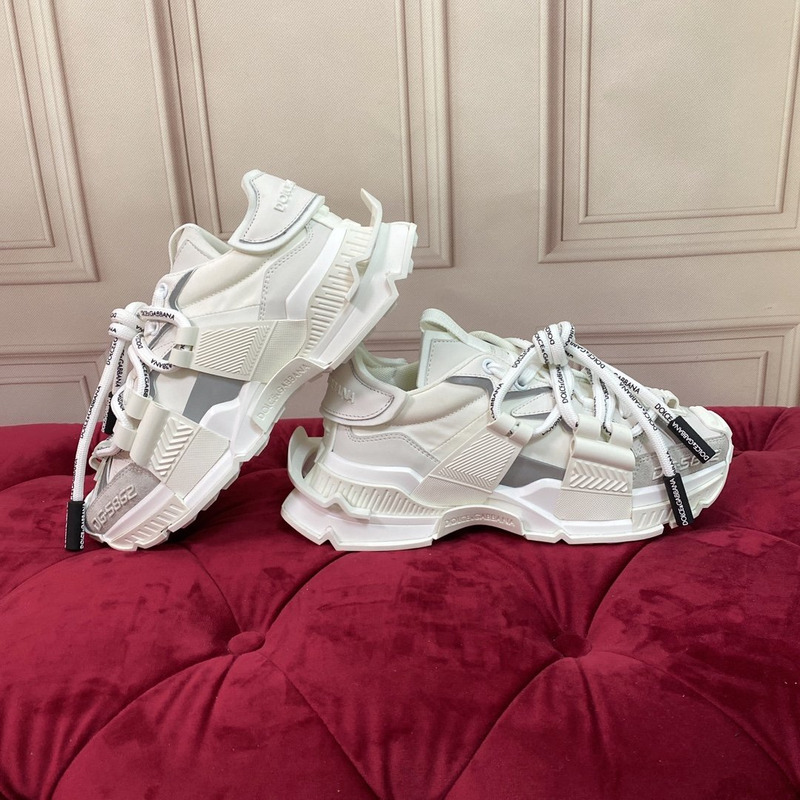 Dolce & Gabbana Panelled Space Multimaterial Sneakers Beige