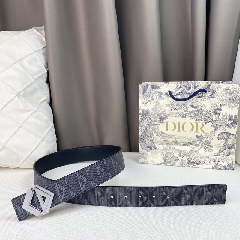 d*or black cd Di*m*nd canvas and smooth calfskin silver