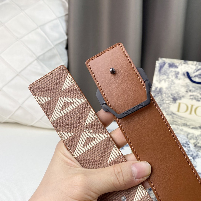 d*or brown cd Di*m*nd canvas and smooth calfskin black