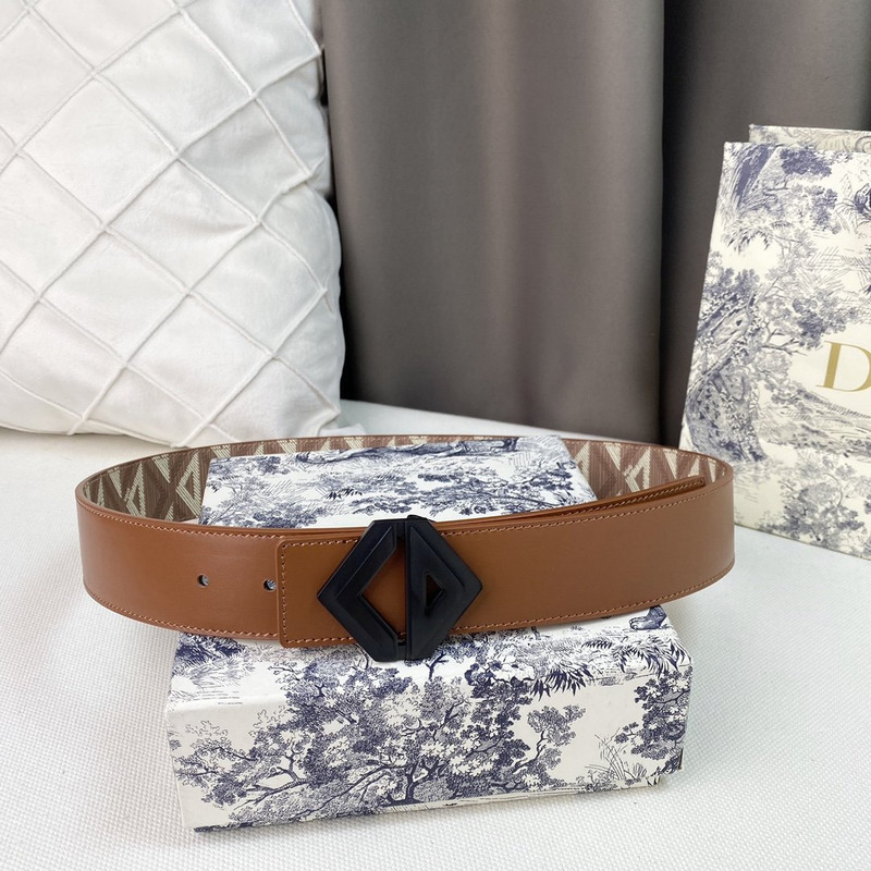 d*or brown cd Di*m*nd canvas and smooth calfskin black