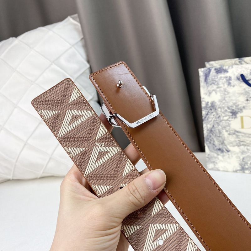 d*or brown cd Di*m*nd canvas and smooth calfskin silver