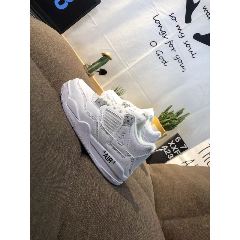 Jordan 4 Retro BG White & Metallic Kids Sneaker
