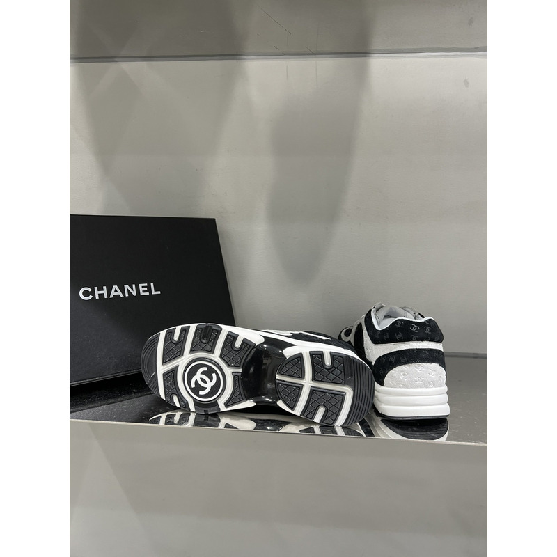 Ch*el casual style unisex street style logo low-top sneakers