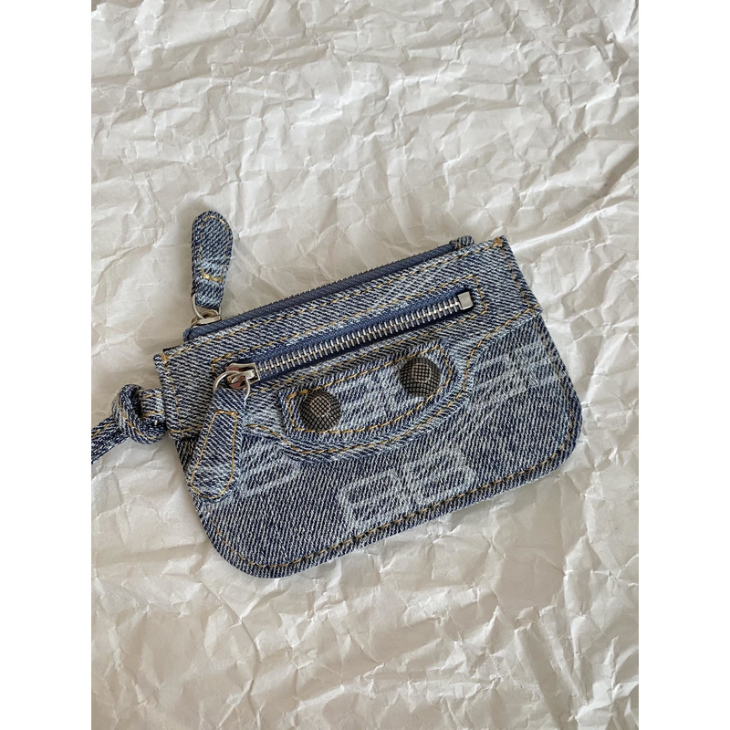 Ba*len*cia*ga neo cagole denim shoulder bag