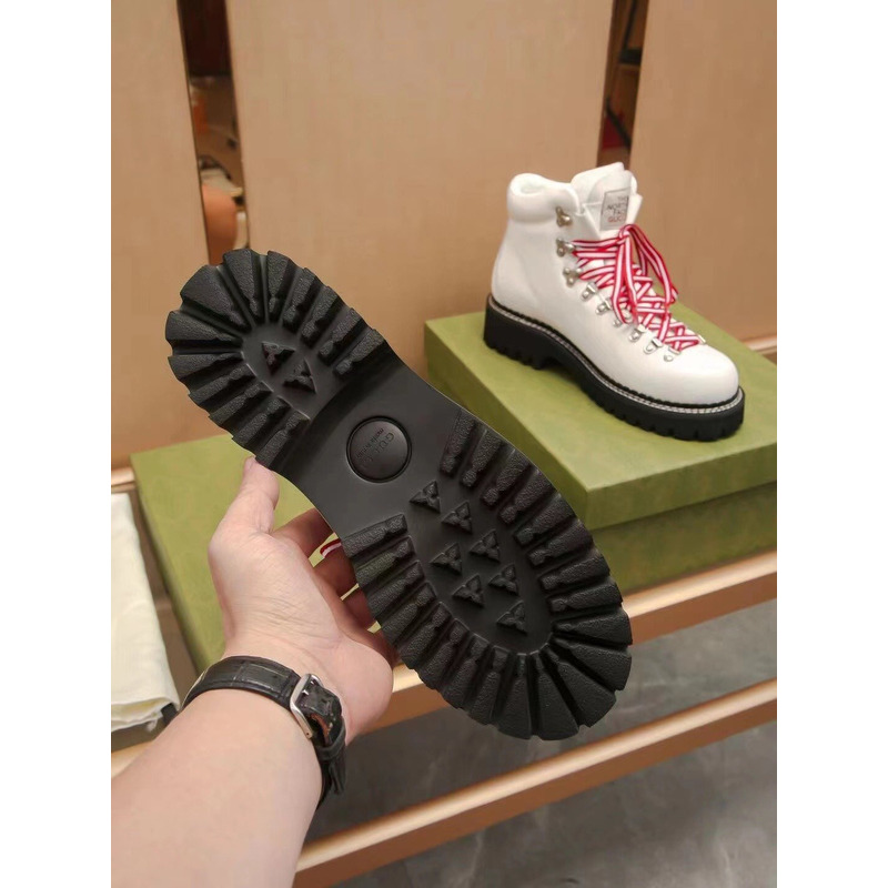 g*u*i x the n0*h F**e leather ankle boots white